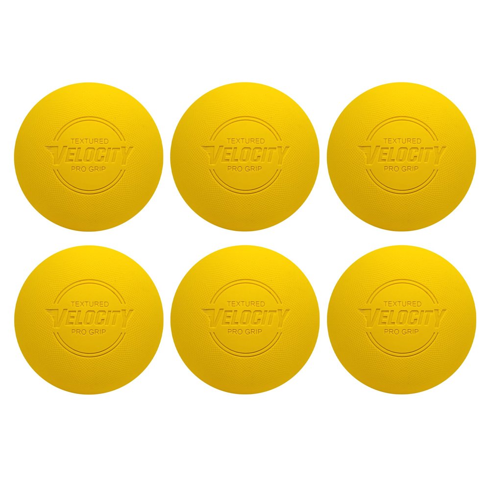 Velocity Pro Grip Lacrosse Balls - 6, 12, 18, 60 and 120 Packs - Certified for Youth, Club, High School, CLA, and College Game Play - Yellow