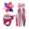 3PCS Children Bike Bicycle Grips Tassels Bell Set Scooter Ribbons Handlebar Weave Streamers Bike Accessories for Kids Boys Girls