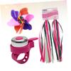 3PCS Children Bike Bicycle Grips Tassels Bell Set Scooter Ribbons Handlebar Weave Streamers Bike Accessories for Kids Boys Girls view 2