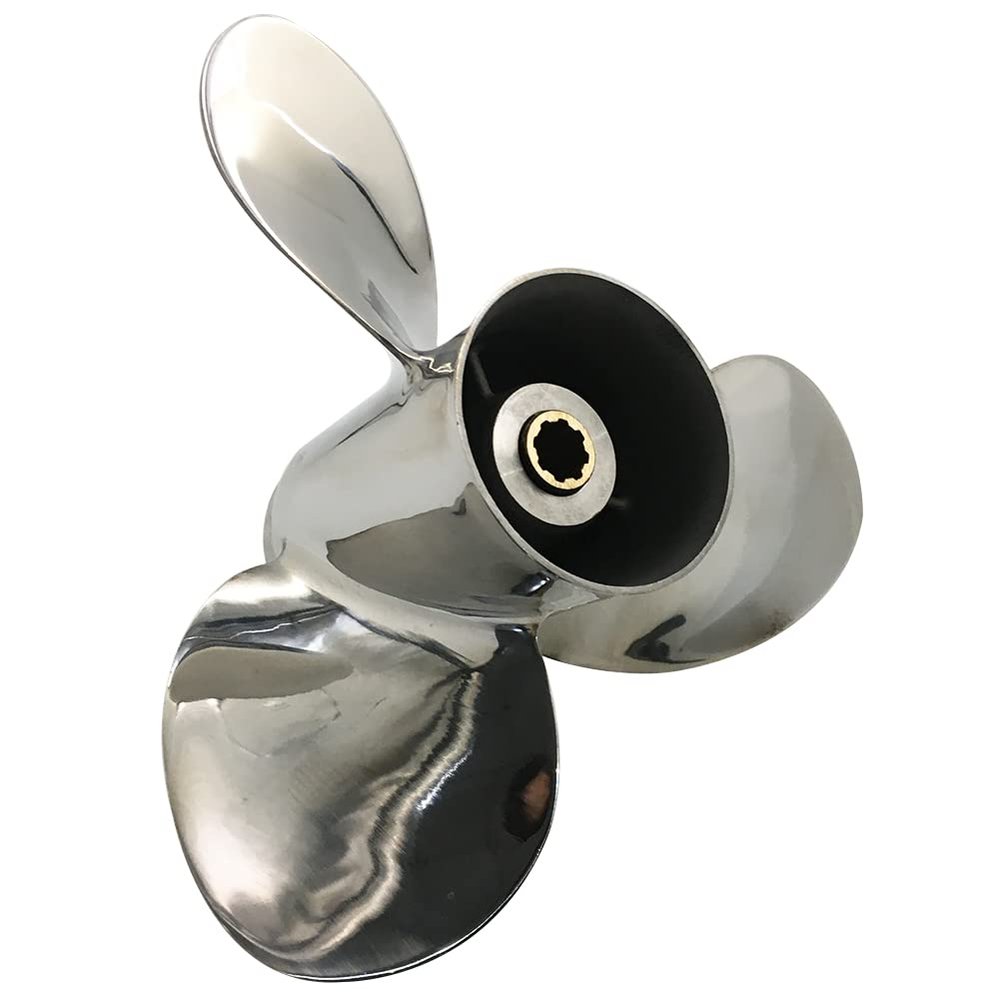 ARKDOZA 3 Blade 9.9-15HP RH SS Prop Stainless Steel Propeller 9 1/4x9 3/4 fit for Yamaha Outboards
