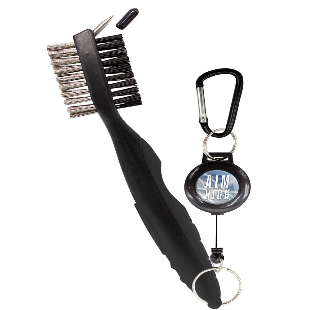 Clip Wipes Air Force Golf Brush Aim High Logo (Black-Aim High)