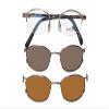 SmartFlip 413 Mens/Womens Designer Half-rim Sunglass Lens Clip-Ons Eyeglasses/Spectacles (50-18-140, Brown) view 3