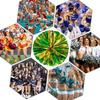 Ueerdand Pack of 4 Cheerleading Pom Poms Foil Plastic Metallic Cheerleader Pom Poms for Cheer Sport Kids Adults Team Spirit Cheering (Green/Gold New) view 4