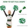 Supkiir 4Pcs Green White Cheerleading Pom Poms for Cheerleader Costume Women, 2 Pair Cheer Pompoms for Boy Girl School Sports Games Team Spirit Cheering Dancing view 4