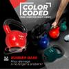 Yes4All Vinyl Coated Kettlebell With Protective Rubber Base, Strength Training Kettlebells for Weightlifting, Conditioning, Strength & Core Training (30LB - Red) view 4