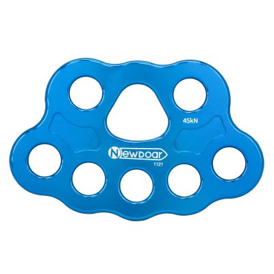 NewDoar Descender Plate 45KN Paw Rigging Plate 8 Holes Rock Climbing Gear (8 holes/45KN Blue)