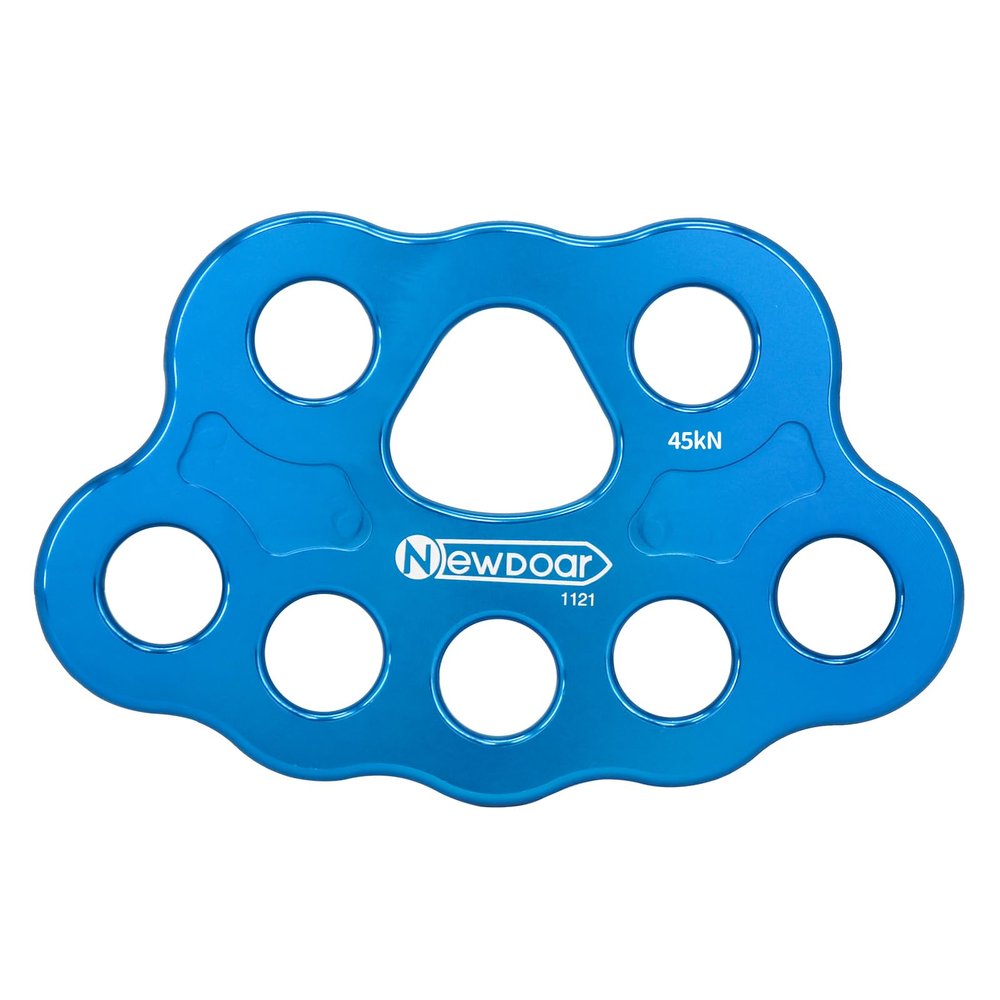NewDoar Descender Plate 45KN Paw Rigging Plate 8 Holes Rock Climbing Gear (8 holes/45KN Blue)