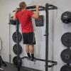 PRx Performance Profile One Folding Squat Rack 2"x3" with Multi-Grip Pull Up Bar, Wall Mounted Home Gym Equipment, Pull Up Station, Pull Up Bar, USA-Made, 1,000 lb Load Capacity - Black Onyx, 89" view 4