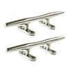 Marine City 316 Grade Stainless Steel Heavy Duty Open Base Cleat Marine Hollow Base Deck Mooring Rope Tie Cleat for Marines Boats Yachts (2 Pcs, 6 Inches) view 1