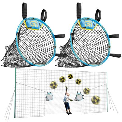 Open Goaaal Soccer Goal Net & Soccer Backstop Net with Rebounder - Soccer Nets for Backyard All in One & Practice Targets - Soccer Goals for Backyard - Standard Size (2 Pack)