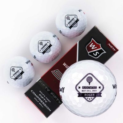Custom Groomsman Golf Balls, Add Name, Role, Date, Wilson Staff Elite, Sleeve of 3 Personalized Golf Balls for Men - Groomsmen Gift