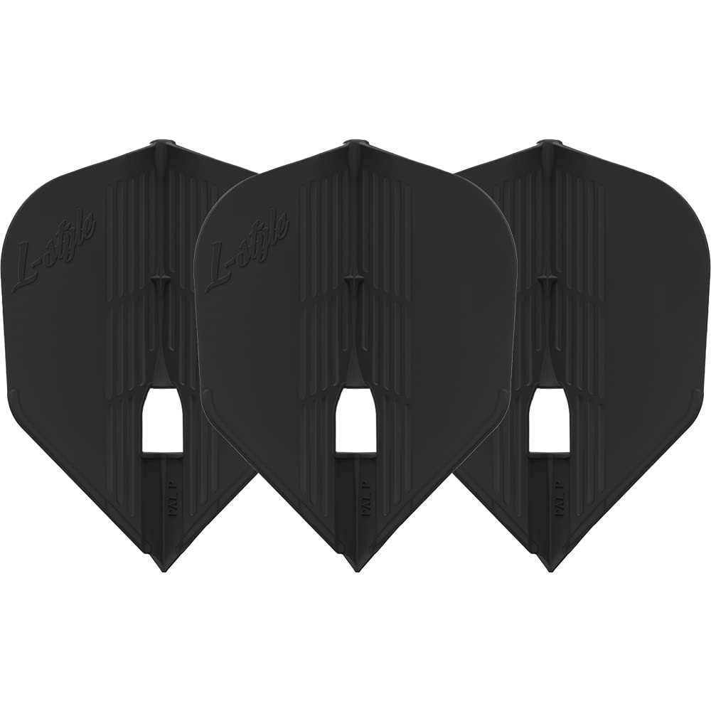 LSTYLE Dart Flights - L3 PRO KAMI Shape - Black | Set of 3 | for Soft & Steel Tip Darts