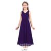JEATHA Kids Chiffon Sleeveless Flower Girls Dress Wedding Pageant Birthday Party Maxi Dress Ball Gown Purple 6 view 1