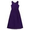 JEATHA Kids Chiffon Sleeveless Flower Girls Dress Wedding Pageant Birthday Party Maxi Dress Ball Gown Purple 6 view 2
