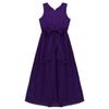 JEATHA Kids Chiffon Sleeveless Flower Girls Dress Wedding Pageant Birthday Party Maxi Dress Ball Gown Purple 6 view 3
