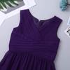 JEATHA Kids Chiffon Sleeveless Flower Girls Dress Wedding Pageant Birthday Party Maxi Dress Ball Gown Purple 6 view 4