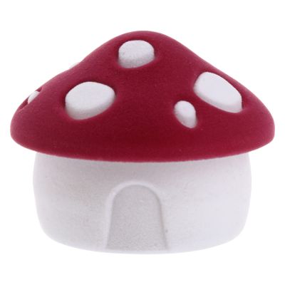 Cabilock Mushroom Jewelry Box Velvet Interior 2 Inch Compact Ring Organizer and Necklace Storage Case for Earrings Mini Accessories Birthday Christmas Wedding