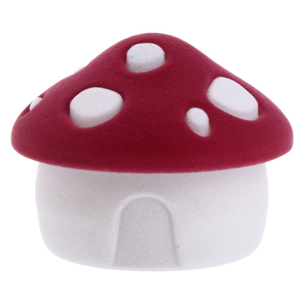 Cabilock Mushroom Jewelry Box Velvet Interior 2 Inch Compact Ring Organizer and Necklace Storage Case for Earrings Mini Accessories Birthday Christmas Wedding