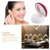 Cabilock Mushroom Jewelry Box Velvet Interior 2 Inch Compact Ring Organizer and Necklace Storage Case for Earrings Mini Accessories Birthday Christmas Wedding view 4