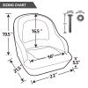 NORTHCAPTAIN P3 Pontoon Boat Seat Captain Bucket Seat with Boat Seat Cover,White/Grey/Pacific Blue view 3