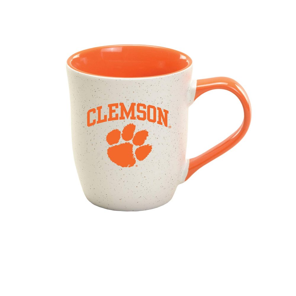 RFSJ Clemson Tigers Ceramic 16oz Granite Mug  Official Team Logo Coffee Cup with Colored Interior and Handle  Handwash Recommended  Individually Boxed
