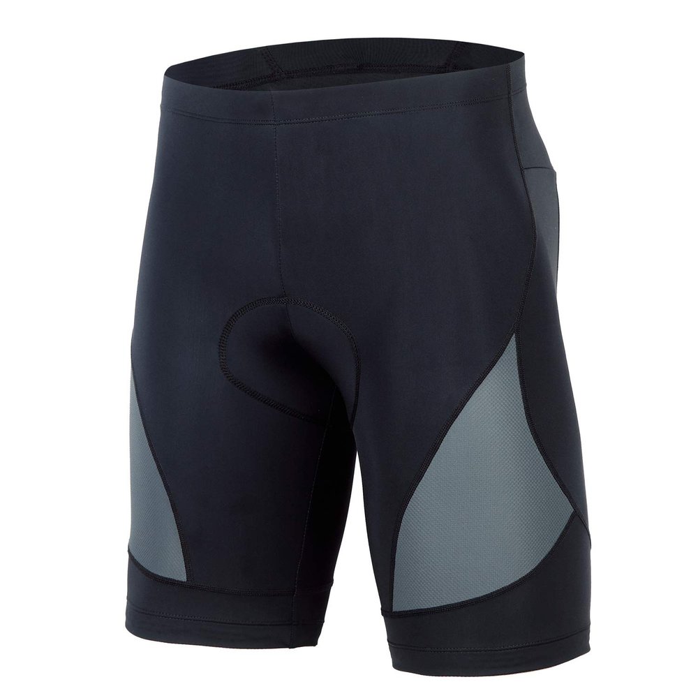 beroy Mens Padded Cycling Shorts with Pocket and Reflective Stripe Bike Bicycle Shorts Breathable Quick Dry(Grey,L)