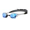 ARENA Unisex Cobra Ultra Swipe Racing Swim Goggles for Men and Women Swipe Anti-Fog Technology Polycarbonate Mirror Lens, Blue/Silver view 1