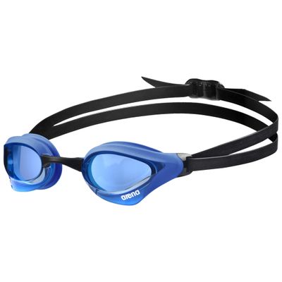 ARENA Unisex Cobra Core Swipe Anti-Fog Racing Swim Goggles for Men and Women Polycarbonate Non-Mirror Lens, Blue/Blue/Black