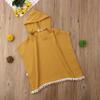 Toddler Kids Baby Girl Boy Boho Summer Clothes Tassel Hooded Dress Cape Beach Cover Up Tops Cloak Poncho Outfits (Yellow,1-2T) view 2