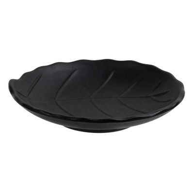Framendino, A5 Leaf Trinket Jewelry Dish Decorative Tray Melamine Ring Organizer Frosted Black