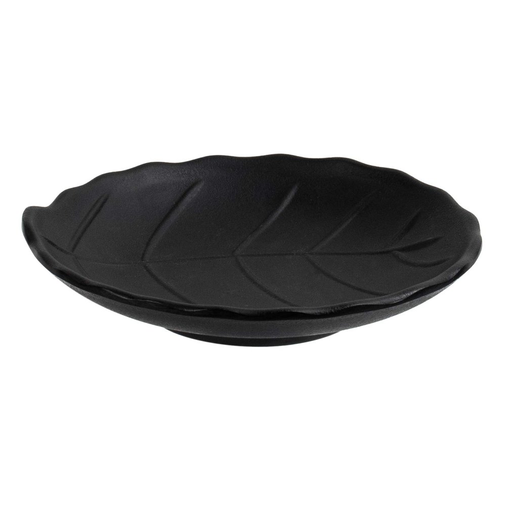 Framendino, A5 Leaf Trinket Jewelry Dish Decorative Tray Melamine Ring Organizer Frosted Black