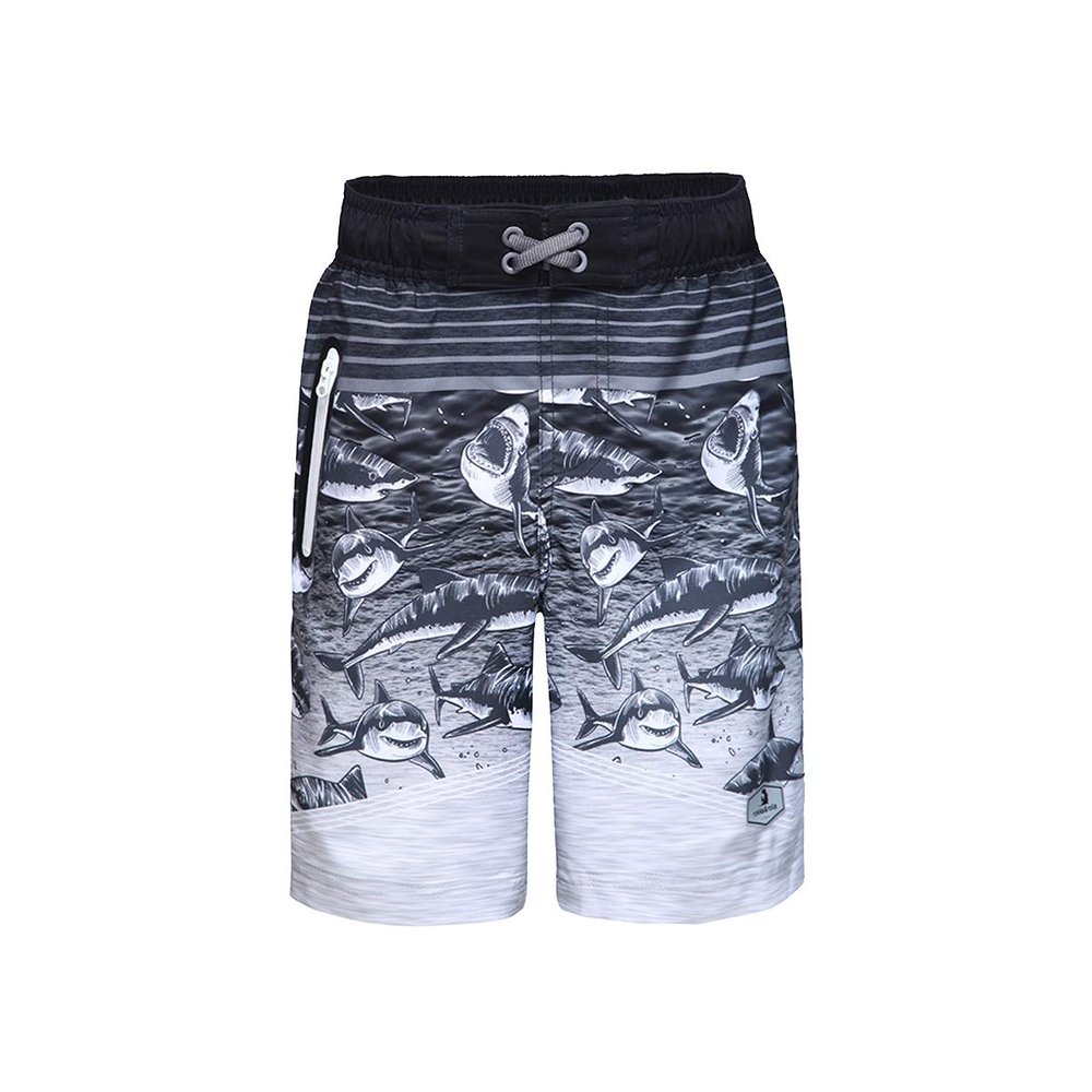 Rokka&Rolla Boys' 4-Way Stretch Swim Trunks Board Shorts Bathing Suit Swimwear with Mesh Lining, UPF 50+