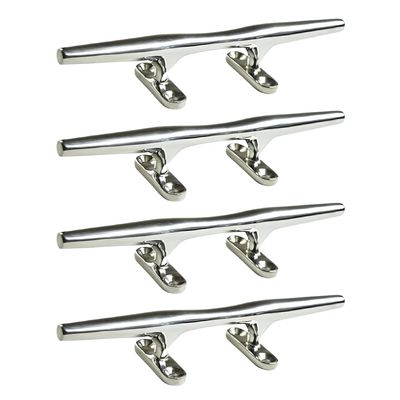 Marine City 316 Grade Stainless Steel Heavy Duty Open Base Cleat Marine Hollow Base Deck Mooring Rope Tie Cleat for Marines  Boats  Yachts (4 Pcs, 8 Inches)