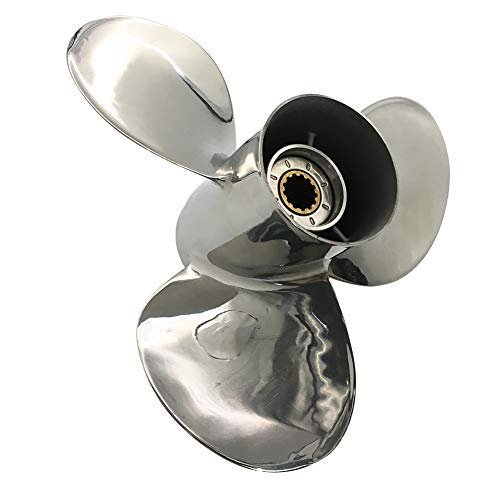 ARKDOZA 3 Blade Polished RH Stainless Steel Propeller for Suzuki 35-65HP Outboards (11 3/4 (Dia) x 13 (Pitch))