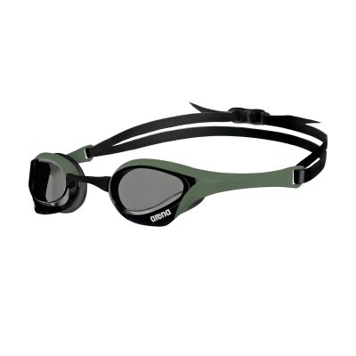ARENA Unisex Cobra Ultra Swipe Racing Swim Goggles for Men and Women Swipe Anti-Fog Technology Polycarbonate Non-Mirror Lens, Smoke/Army/Black