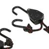 DORSAL Ratchet Canoe and Kayak Bow and Stern Tie Downs 1/4" Inch Heavy Duty Adjustable Rope Hanger Grow Light (2-Pack) Nylon 10' Feet Black view 3