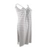 Miken Women's Striped Dress Swim Cover-Up (L, Heather Grey/White) view 1