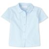 The Children's Place Girl's Short Sleeve Poplin Button Down Shirt, Party Blue, X-Small view 1