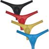 JAXFSTK Men's Bulge Pouch Thong Underwear Sheer Mesh T-back Tempting G-string 4-Pack BRYL X view 1