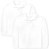 The Children's Place boys Uniform Long Sleeve Pique Polo 2-pack Shirt, White 2 Pack, Medium US view 1