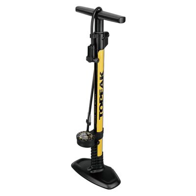 Topeak JoeBlow Sport 2Stage Bike Pump Dual-Stage High Volume & High Pressure, TwinHead DX5 for Presta, Schrader, Dunlop, Steel, Aluminum Construction, 160 PSI, Extra-Long Hose