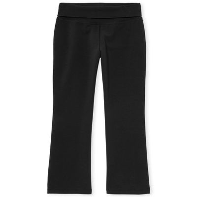 The Children's Place Girls' Uniform Active Foldover Waist Pants Black 4