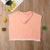 Toddler Kids Baby Girl Boy Boho Summer Clothes Tassel Hooded Dress Cape Beach Cover Up Tops Cloak Poncho Outfits (Pink,1-2T) view 4