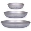 iBasingo 3 Pieces Titanium Plates Set Camping Metal Durable Cooking Pan Dishes Plates Saucer Ultra-light for Outdoor Camping Tableware Cookware Mess Kit with Carry Mesh Bag Ti1104T view 1