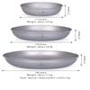 iBasingo 3 Pieces Titanium Plates Set Camping Metal Durable Cooking Pan Dishes Plates Saucer Ultra-light for Outdoor Camping Tableware Cookware Mess Kit with Carry Mesh Bag Ti1104T view 2