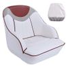 NORTHCAPTAIN P3 Pontoon Boat Seat Captain Bucket Seat with Boat Seat Cover,White/Grey/Wine Red view 1
