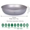 iBasingo Titanium Plate 18.5cm Ultralight Camping Dinner Plate, Reusable Metal Dish for Steak, Dessert Portable Round Tray with Mesh Bag for Backpacking, Hiking, Picnic Ti1103T view 2