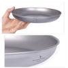 iBasingo Titanium Plate 18.5cm Ultralight Camping Dinner Plate, Reusable Metal Dish for Steak, Dessert Portable Round Tray with Mesh Bag for Backpacking, Hiking, Picnic Ti1103T view 3
