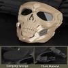 AOUTACC Airsoft Mask Skeleton Mask with Goggles Full Face Protective Adjustable Tactical Mask for Halloween Paintball Game Movie Props Party Cosplay Outdoor Activities (Brown) view 3