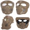 AOUTACC Airsoft Mask Skeleton Mask with Goggles Full Face Protective Adjustable Tactical Mask for Halloween Paintball Game Movie Props Party Cosplay Outdoor Activities (Brown) view 4